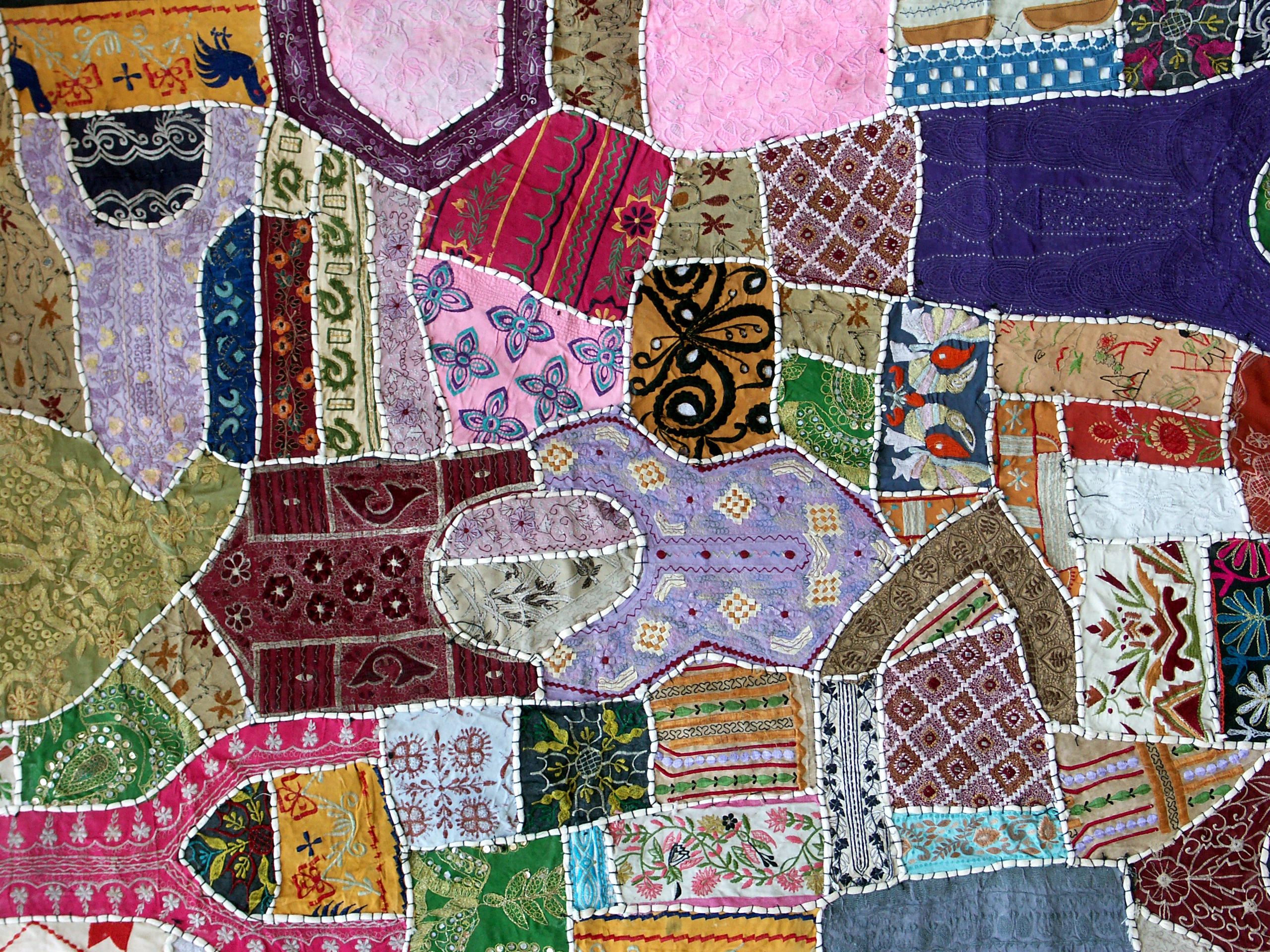 Handmade quilt with intricate patchwork